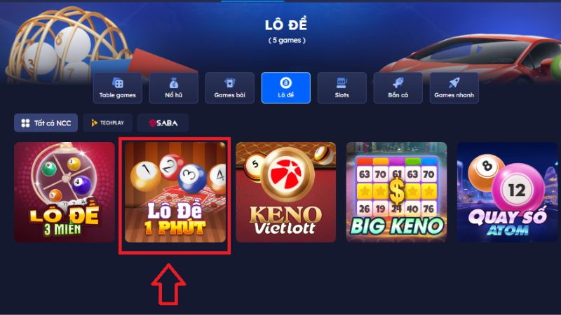 lo-de-1-phut-da88-3 Người chơi nhấn vào lô đề 1 phút ở mục Lô đề